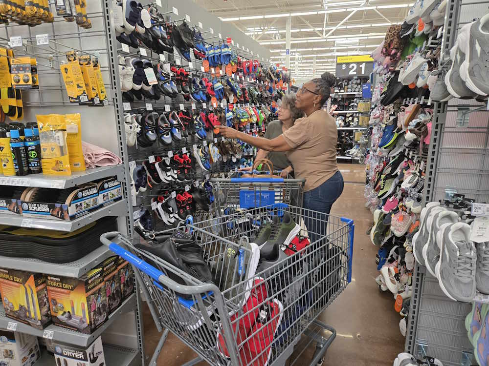 Patricia & Lori picking out Shoes at Walmart for the Back to School Bash Patricia & Lori picking out Shoes at Walmart for the Back to School Bash
