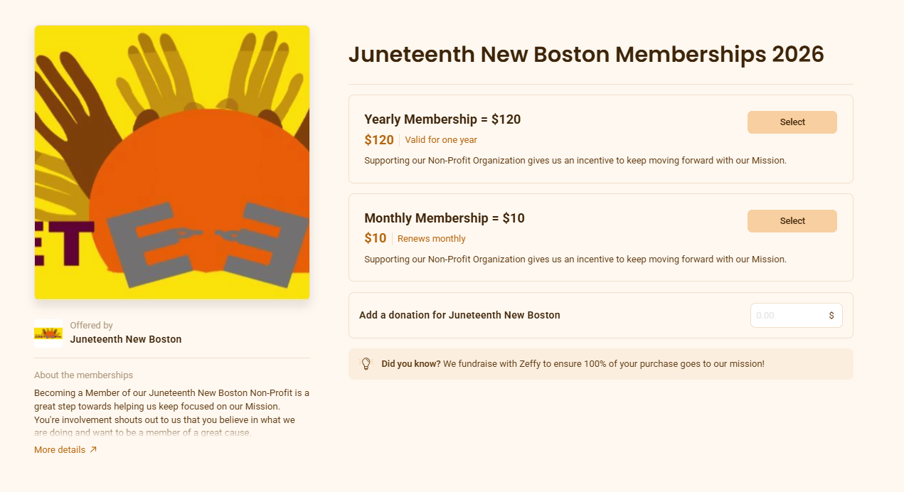 2026 Juneteenth Membership - Zeffy Link